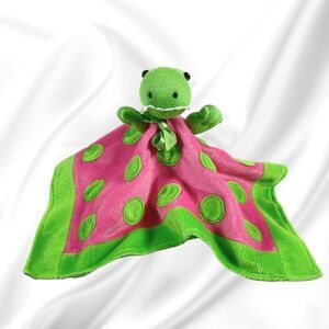 Izzy Baby Lovey Dinosaur Toy Plush Security Blanket Pink Green Polka Dot Girls